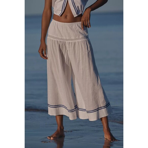 Anthropologie Pants - By Anthropologie Celandine Beachy Culotte Pants Wide-Leg Flora Lace XS 279497